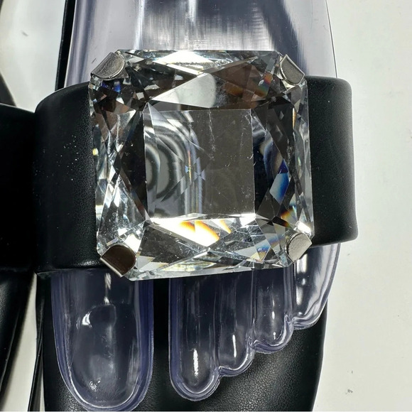 Chase + Chloe Oversized Jewel "EVE-26" Sandal in Black. Sz: 7 - Picture 8 of 10